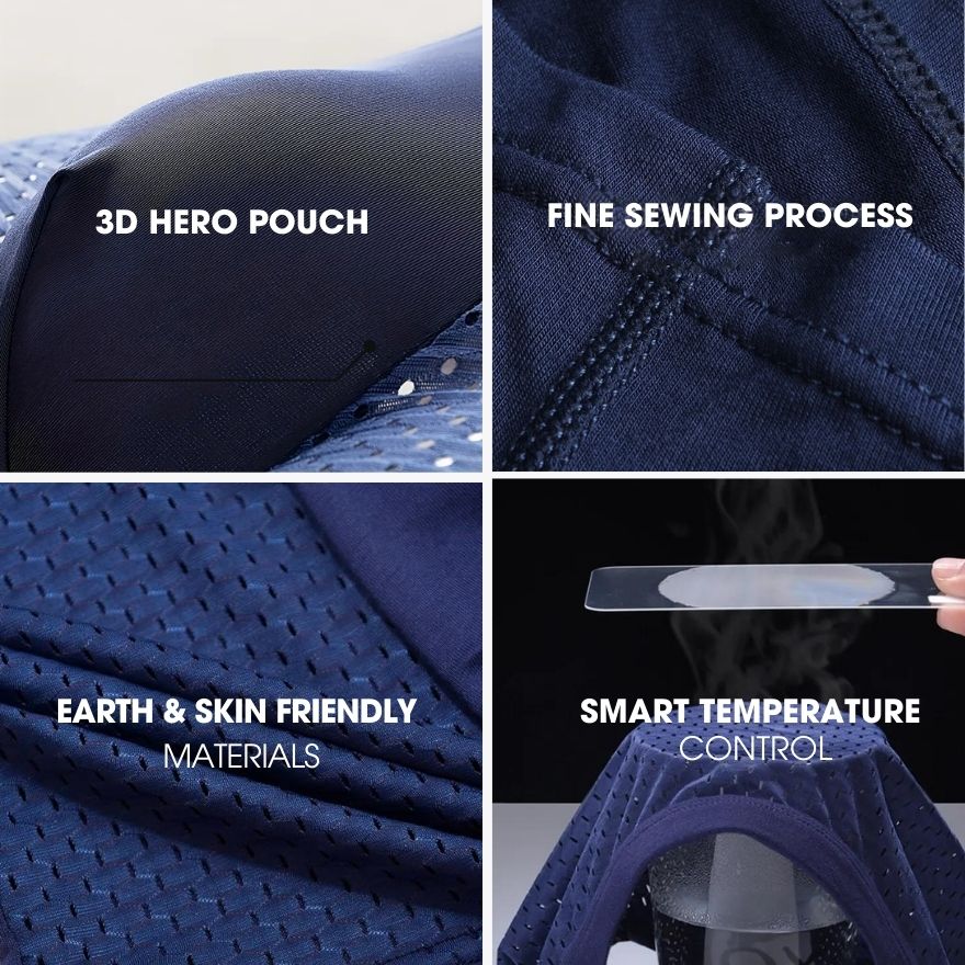 Boxheros® Ultra-Comfort Bamboo Fiber Boxers – Second-Skin Feel (4-Pack)