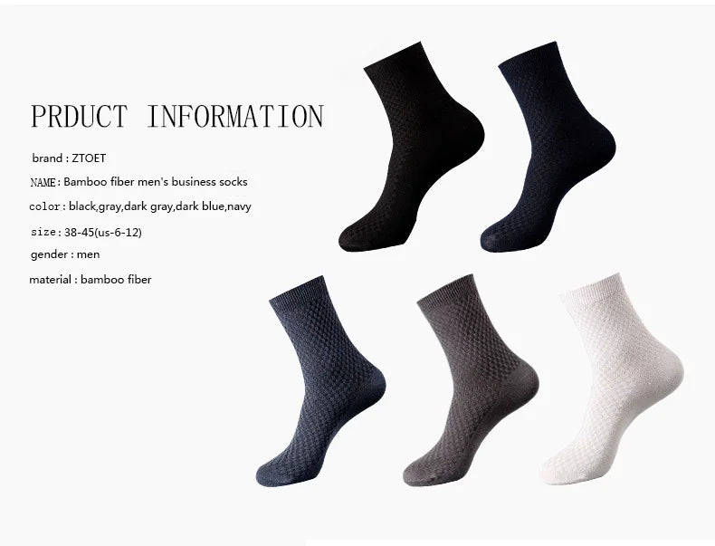 High Quality 10 Pairs/lot Men Bamboo Fiber Socks