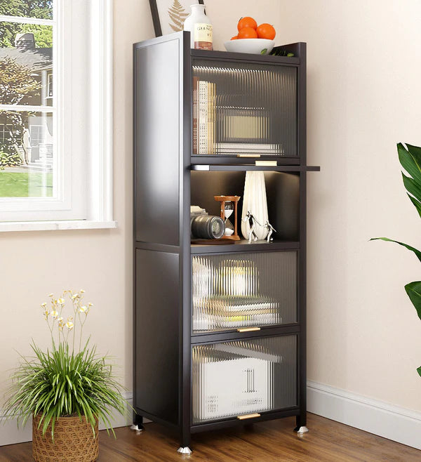 Armoire de rangement de cuisine métallique multifonction étroite à 5 étagères, résistante à la poussière