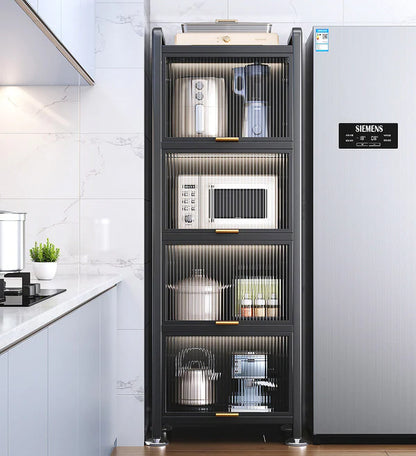 Armoire de rangement de cuisine métallique multifonction étroite à 5 étagères, résistante à la poussière