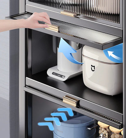 Armoire de rangement de cuisine métallique multifonction étroite à 5 étagères, résistante à la poussière