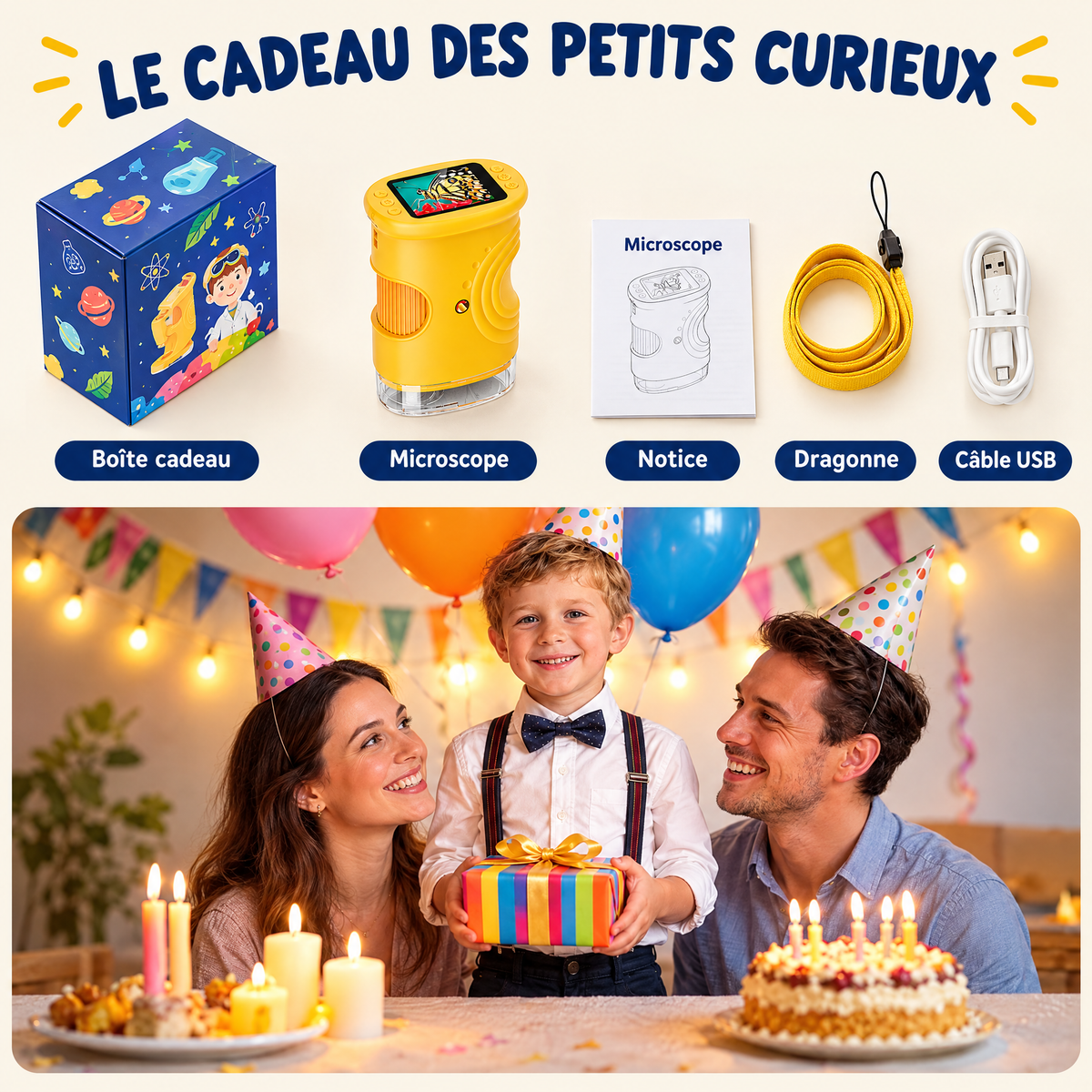 Mon Premier Labo de Poche – Microscope à Écran pour Enfants
