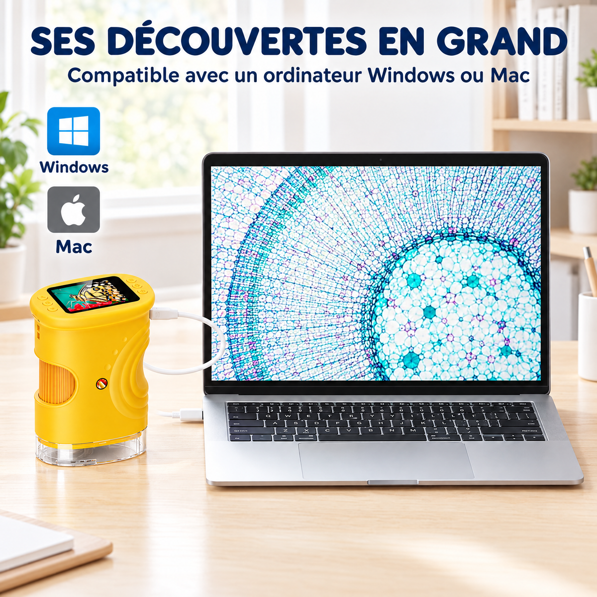 Mon Premier Labo de Poche – Microscope à Écran pour Enfants