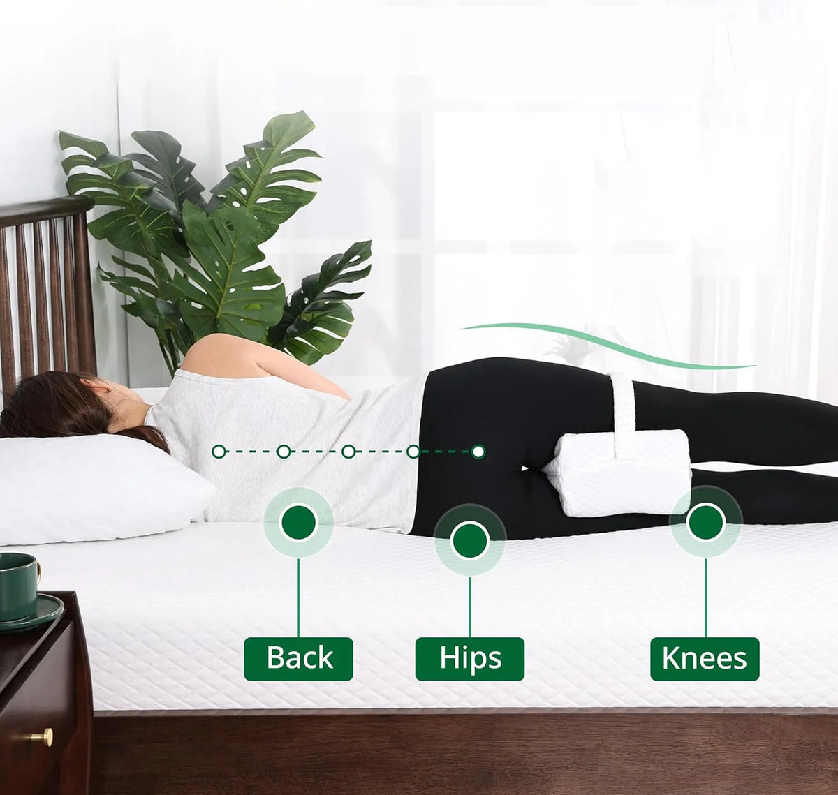 ZenSole - Knee Pillow for Side Sleepers with Straps