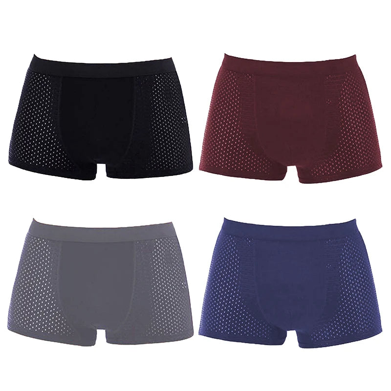 ZenSole® Ultra-Comfort Bamboo Fiber Boxers – Second-Skin Feel (4-Pack)
