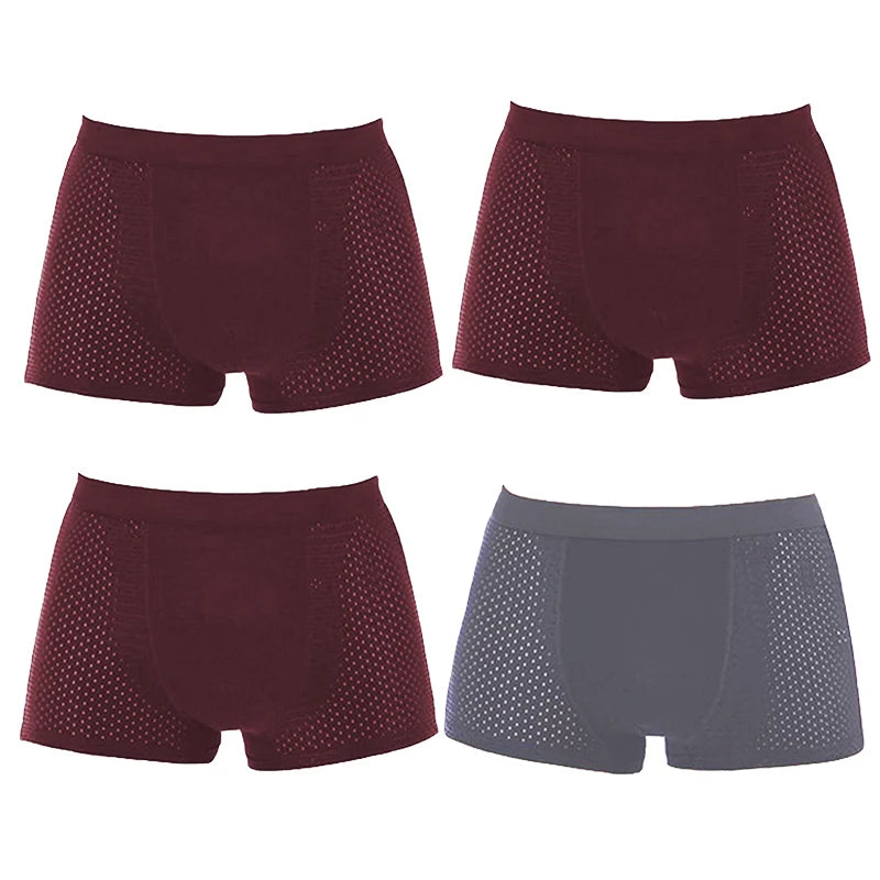 ZenSole® Ultra-Comfort Bamboo Fiber Boxers – Second-Skin Feel (4-Pack)