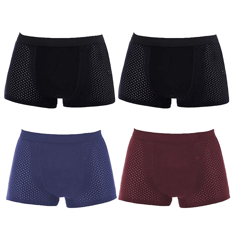 ZenSole® Ultra-Comfort Bamboo Fiber Boxers – Second-Skin Feel (4-Pack)