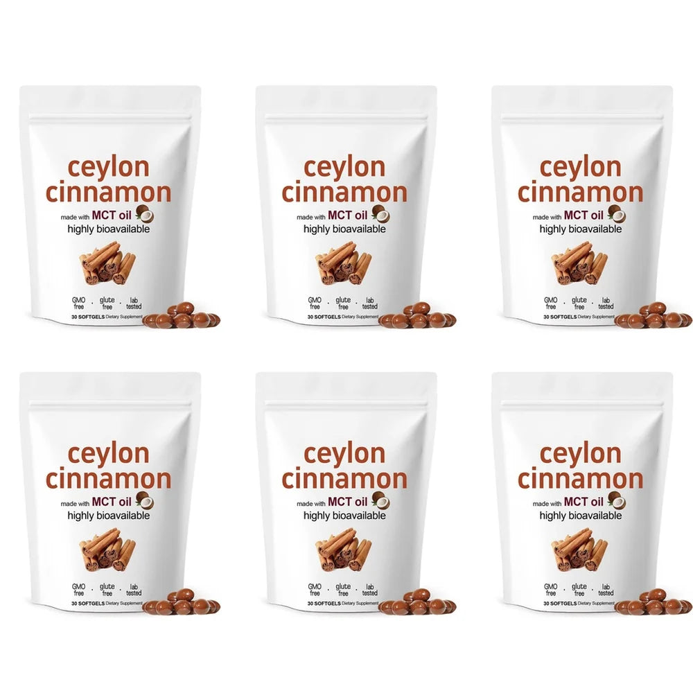 Ceylon Cinnamon Softgels 30 Count Natural Cinnamon Extract Supplement for Daily Wellness Digestion & Vitality Support
