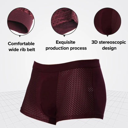 ZenSole® Ultra-Comfort Bamboo Fiber Boxers – Second-Skin Feel (4-Pack)