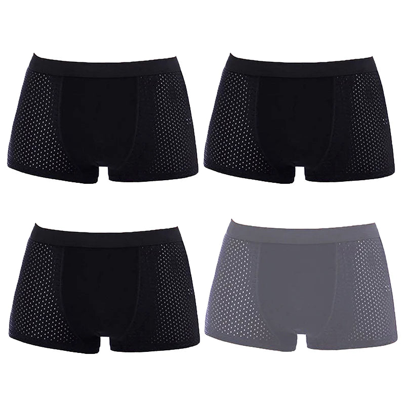 ZenSole® Ultra-Comfort Bamboo Fiber Boxers – Second-Skin Feel (4-Pack)