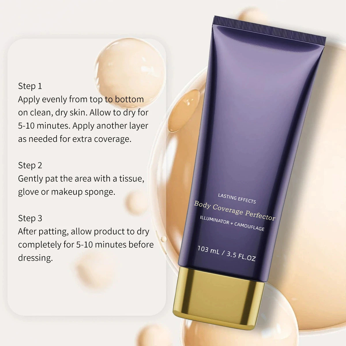 Beauty Body Coverage Perfector–Waterproof Leg & Body Makeup-Concealer For Scars, Spots, Veins, Tattoos and More Blend Cosmetics