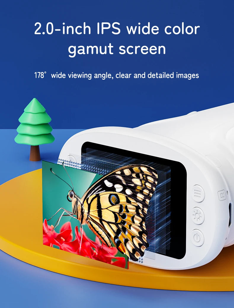 1000X Handheld Microscope for Kids 2.0" Screen Rechargeable Mini Pocket Digital Microscopes Portable Edu Gift Children Students