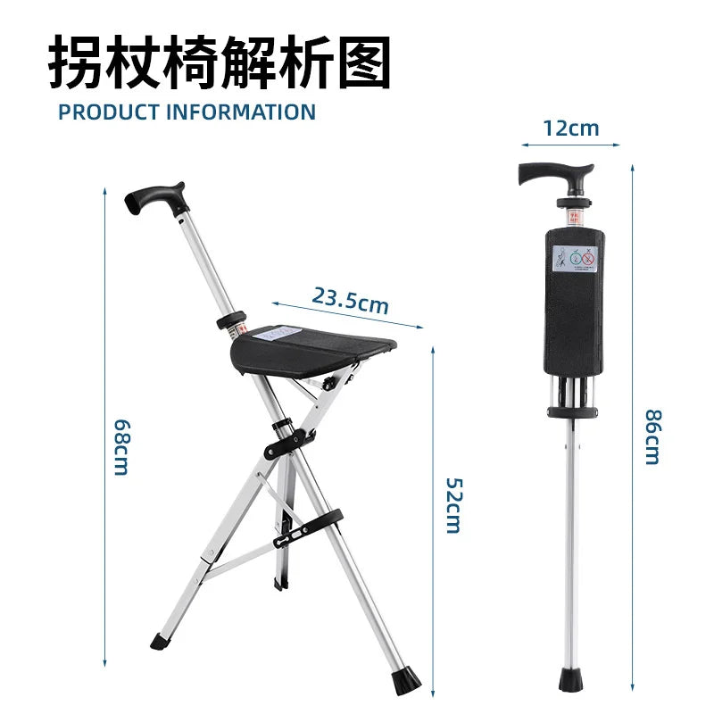 ZenSole® 2-in-1 Folding Cane Seat