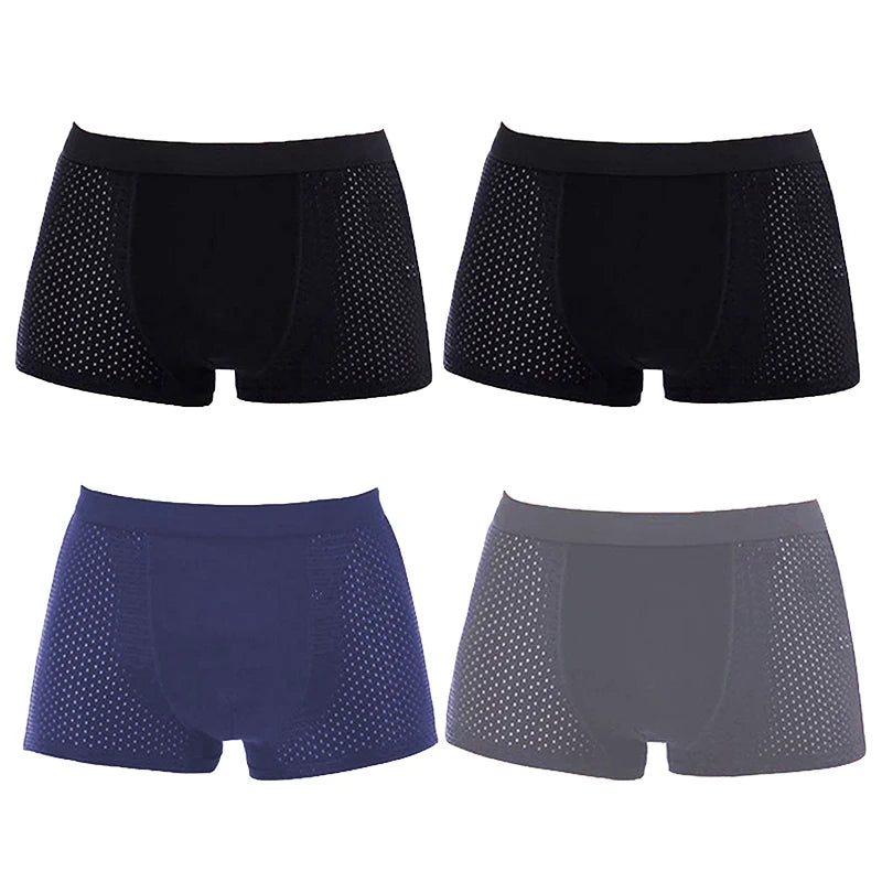 ZenSole® Ultra-Comfort Bamboo Fiber Boxers – Second-Skin Feel (4-Pack)