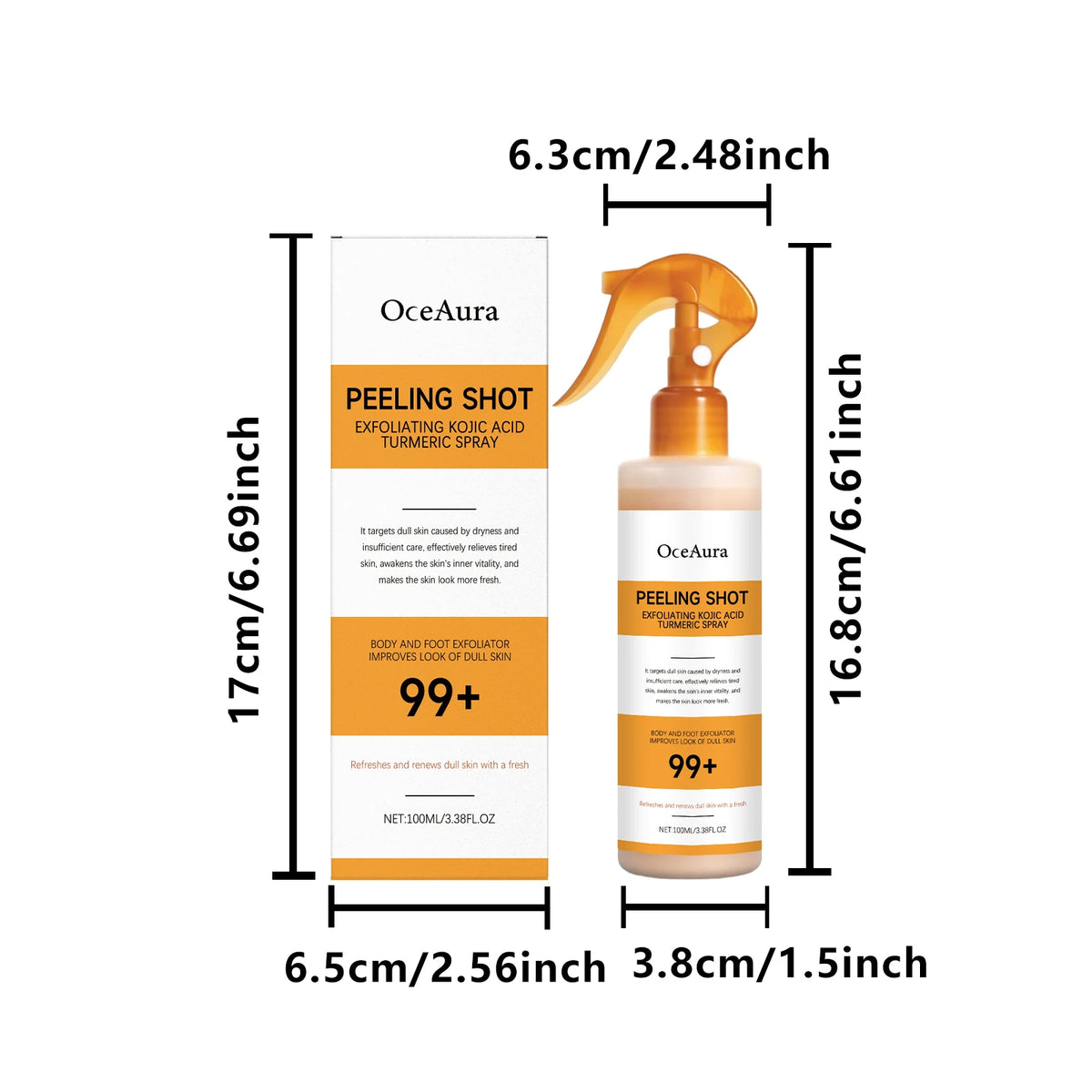 Zencare® Peel Shot - Kojic + Turmeric Body Peel Spray
