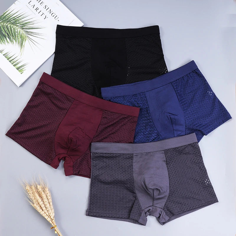 ZenSole® Ultra-Comfort Bamboo Fiber Boxers – Second-Skin Feel (4-Pack)