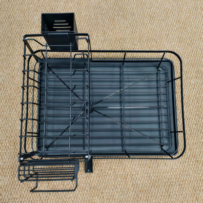Prequel® 2-Tier Extendable Dish Drying Rack — Complete Set with Drainer, Knife Holder and Cutting Board Organizer