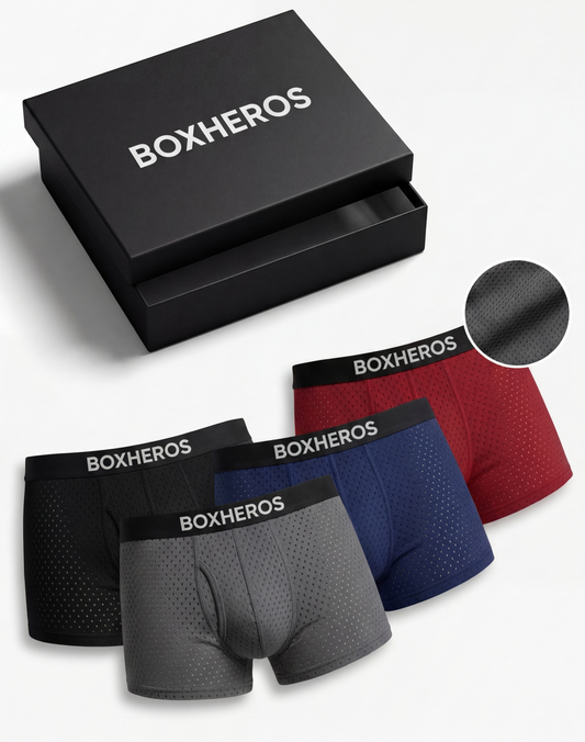 Boxheros® Ultra-Comfort Bamboo Fiber Boxers – Second-Skin Feel (4-Pack)
