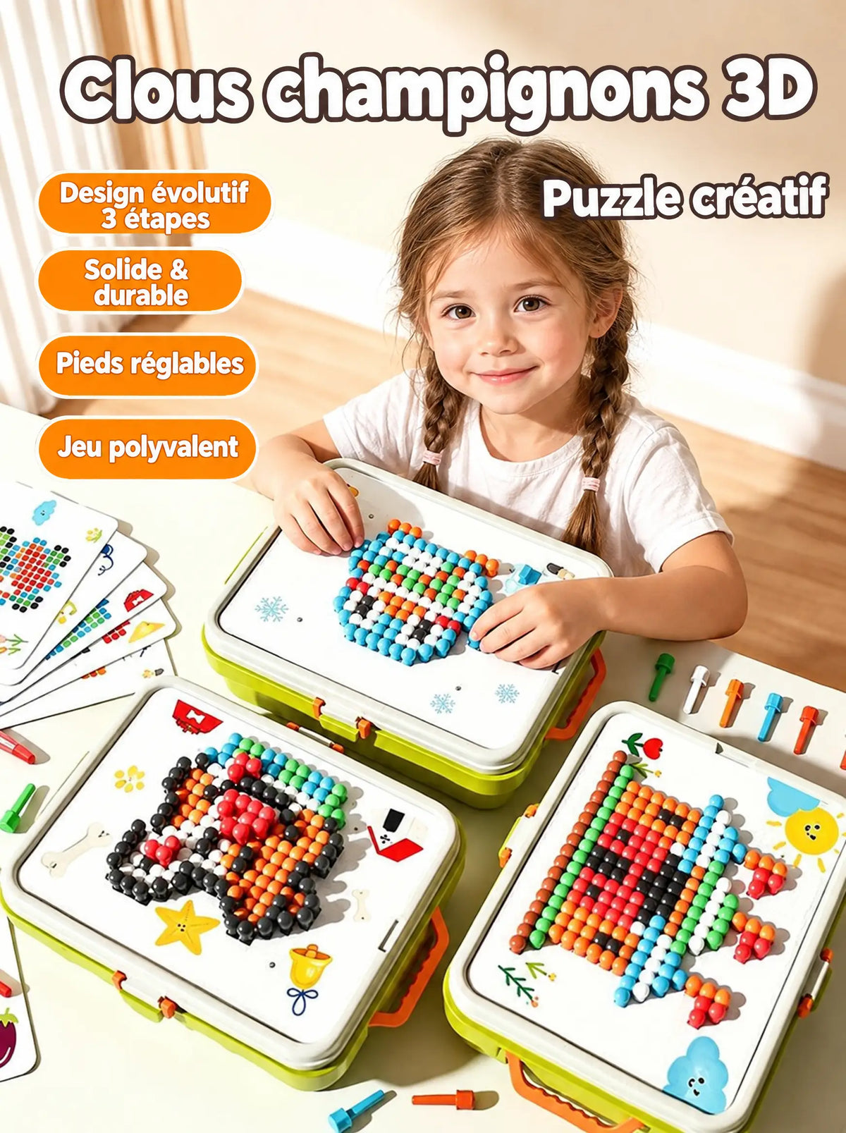 Valise Mosaïque 3D – Jeu de Clous Créatif